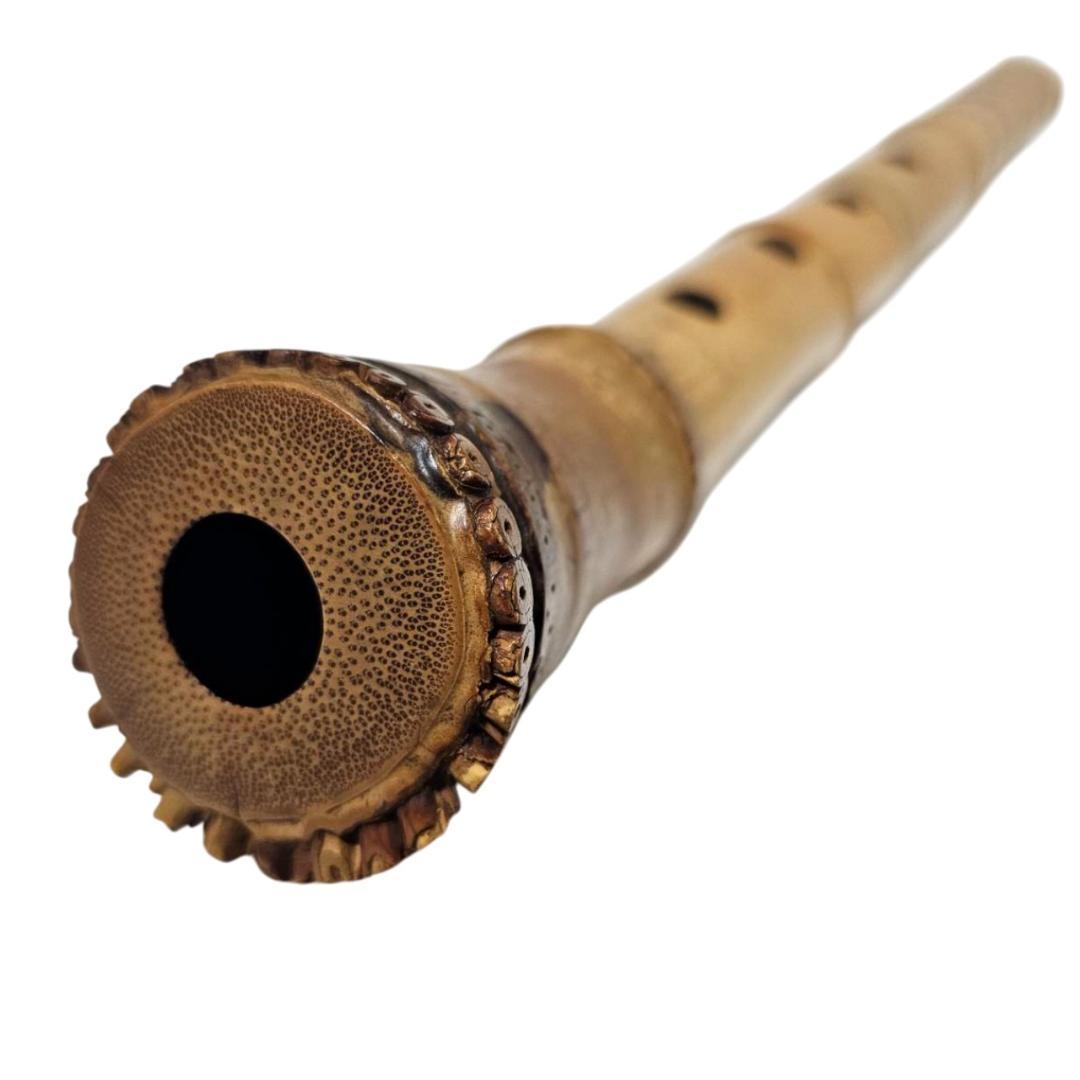 希少 尺八 琴古流 佐竹 1尺6寸 5孔 銘あり 2印 根竹 二分割 和楽器 竹