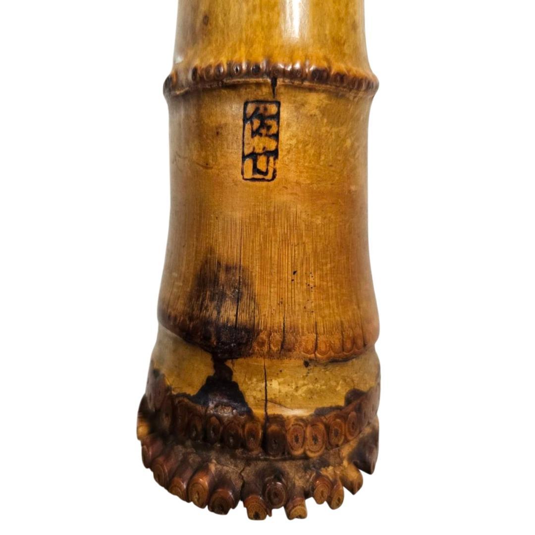 希少 尺八 琴古流 佐竹 1尺6寸 5孔 銘あり 2印 根竹 二分割 和楽器 竹