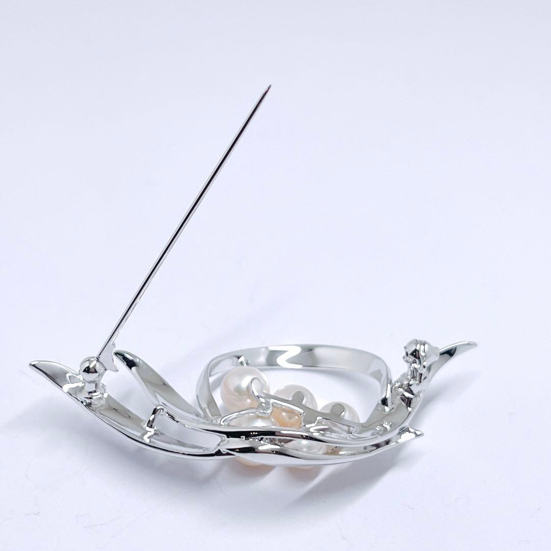 【未使用品級】✨MIKIMOTO ミキモト パール　ブローチ シルバー　フラワー