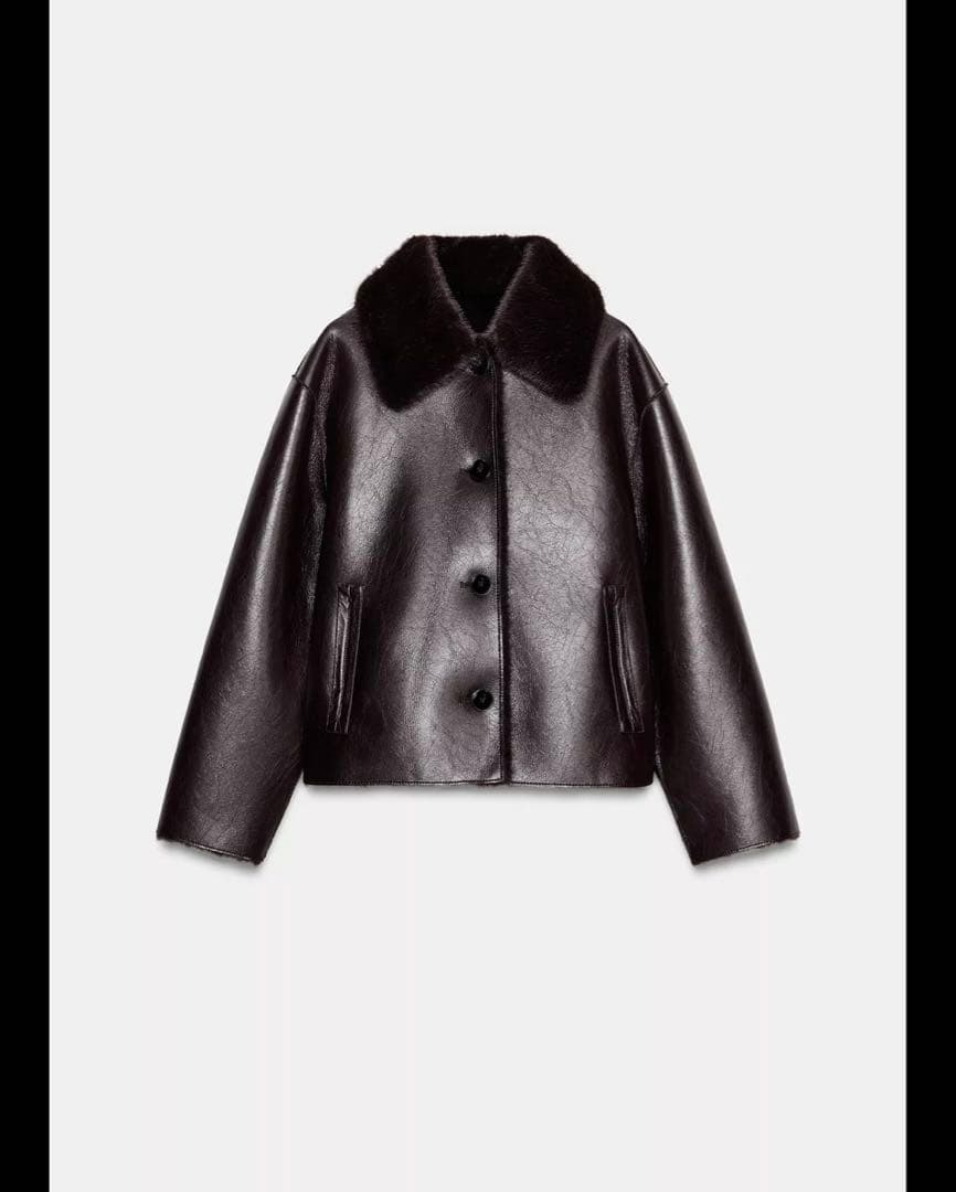 ZARA リバーシブルダブルフェイスフェイクレザージャケット