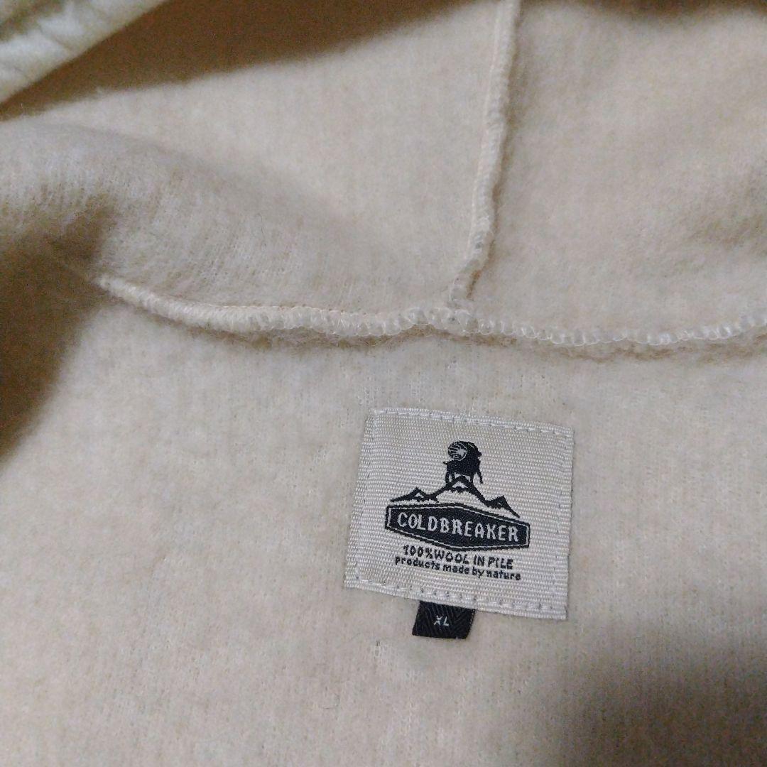 COLDBREAKER ウール100%の フード付きボアベスト