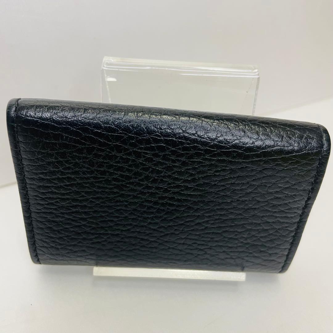 美品 GUCCI グッチ GGマーモント 6連キーケース レザー ブラック 黒