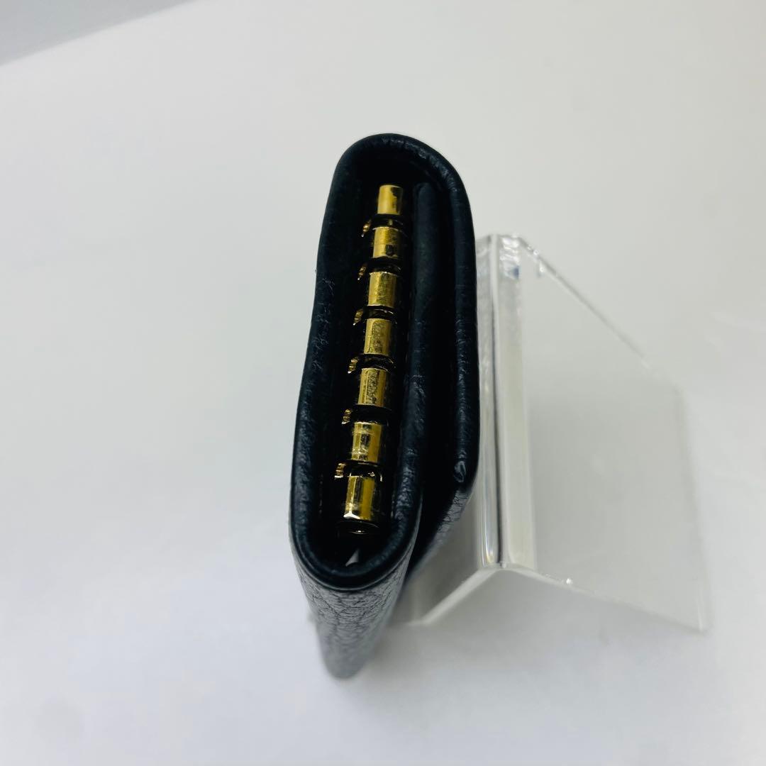 美品 GUCCI グッチ GGマーモント 6連キーケース レザー ブラック 黒