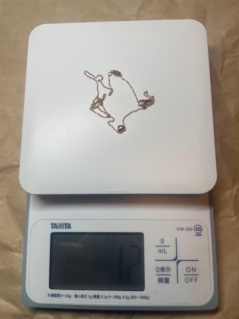 クレージュ　K18ハートネックレス