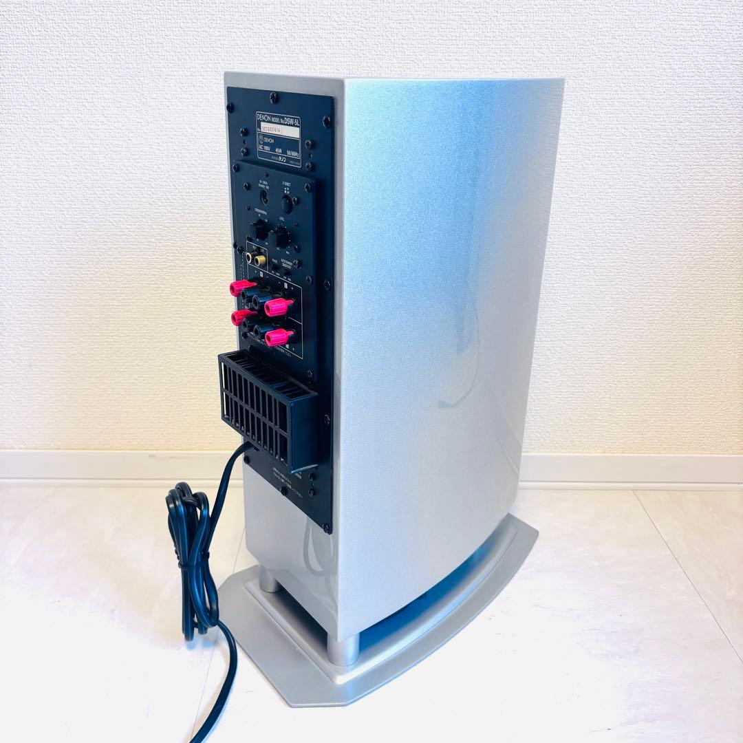 【美品】 DENON DSW-5L スーパーウーファー シルバー 音響機器 音楽