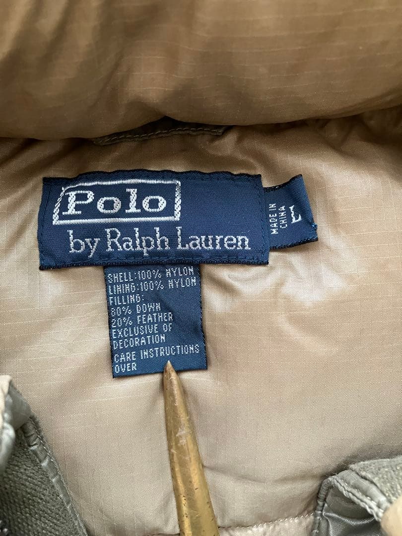 【美品！】Ralph Lauren フード付きダウンベスト オリーブグリーン