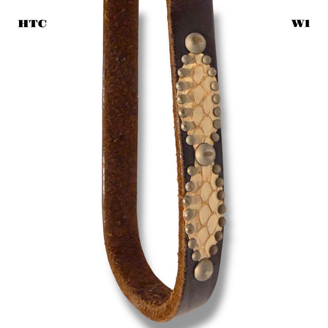 ★限定出品★ HTC ウォレット コード レザー スタッズ ブラック 黒白 本革