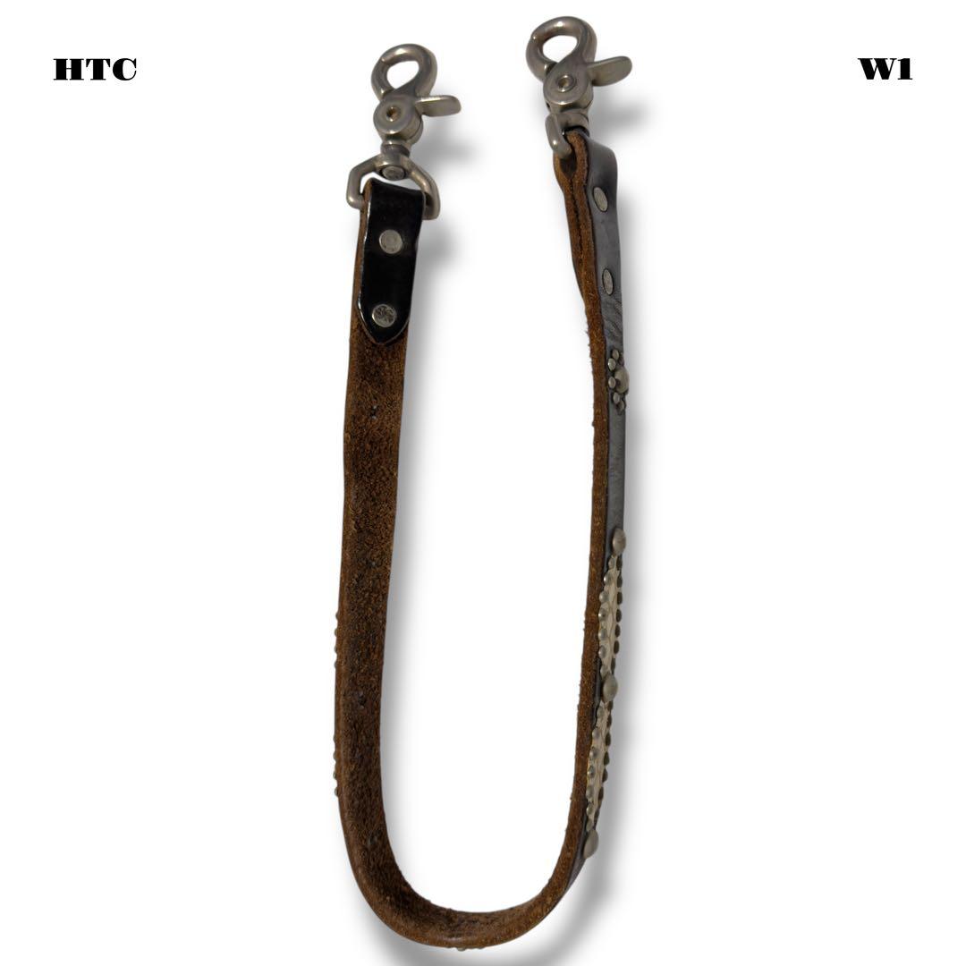 ★限定出品★ HTC ウォレット コード レザー スタッズ ブラック 黒白 本革