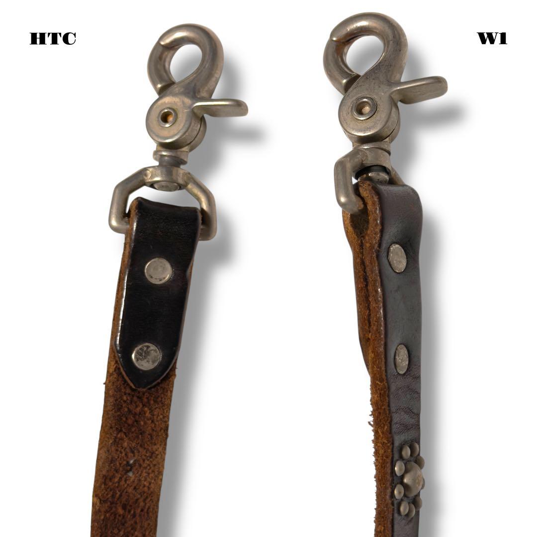 ★限定出品★ HTC ウォレット コード レザー スタッズ ブラック 黒白 本革