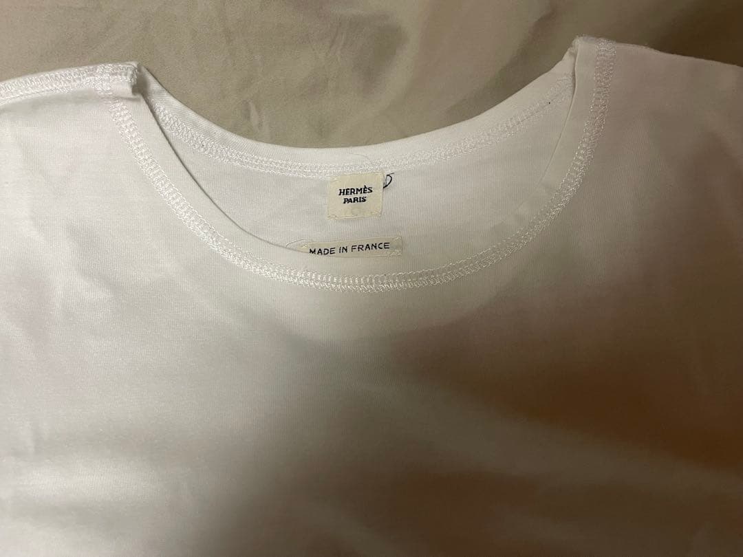 【あんしん鑑定つき】HERMES ホワイト Tシャツ サイズ36
