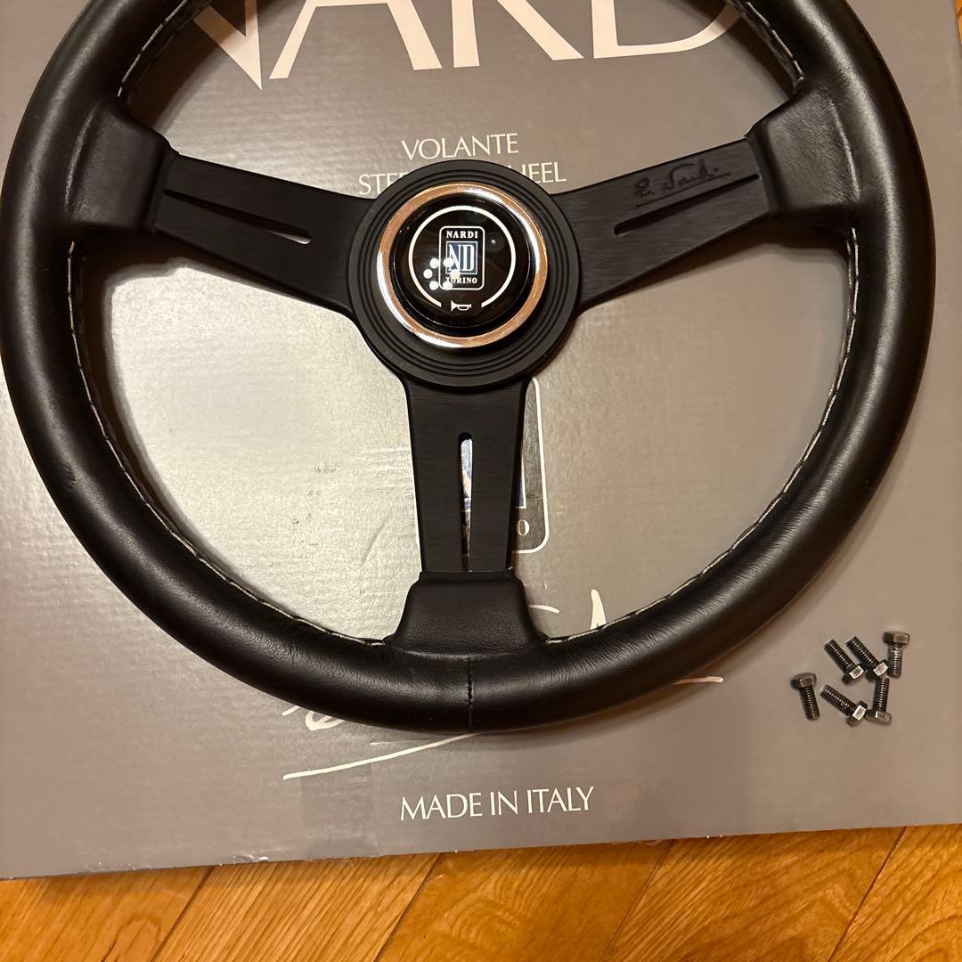正規品 NARDI classic ブラックレザー/ブラックスポーク 33φ