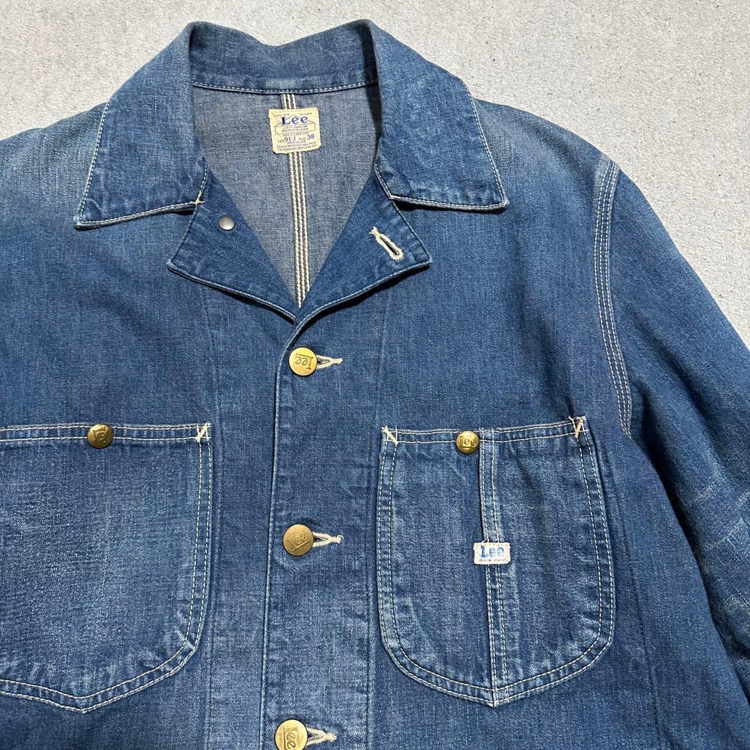 希少✨ハウスタグ　メンズM(38) Lee カバーオール　デニムジャケット　濃紺