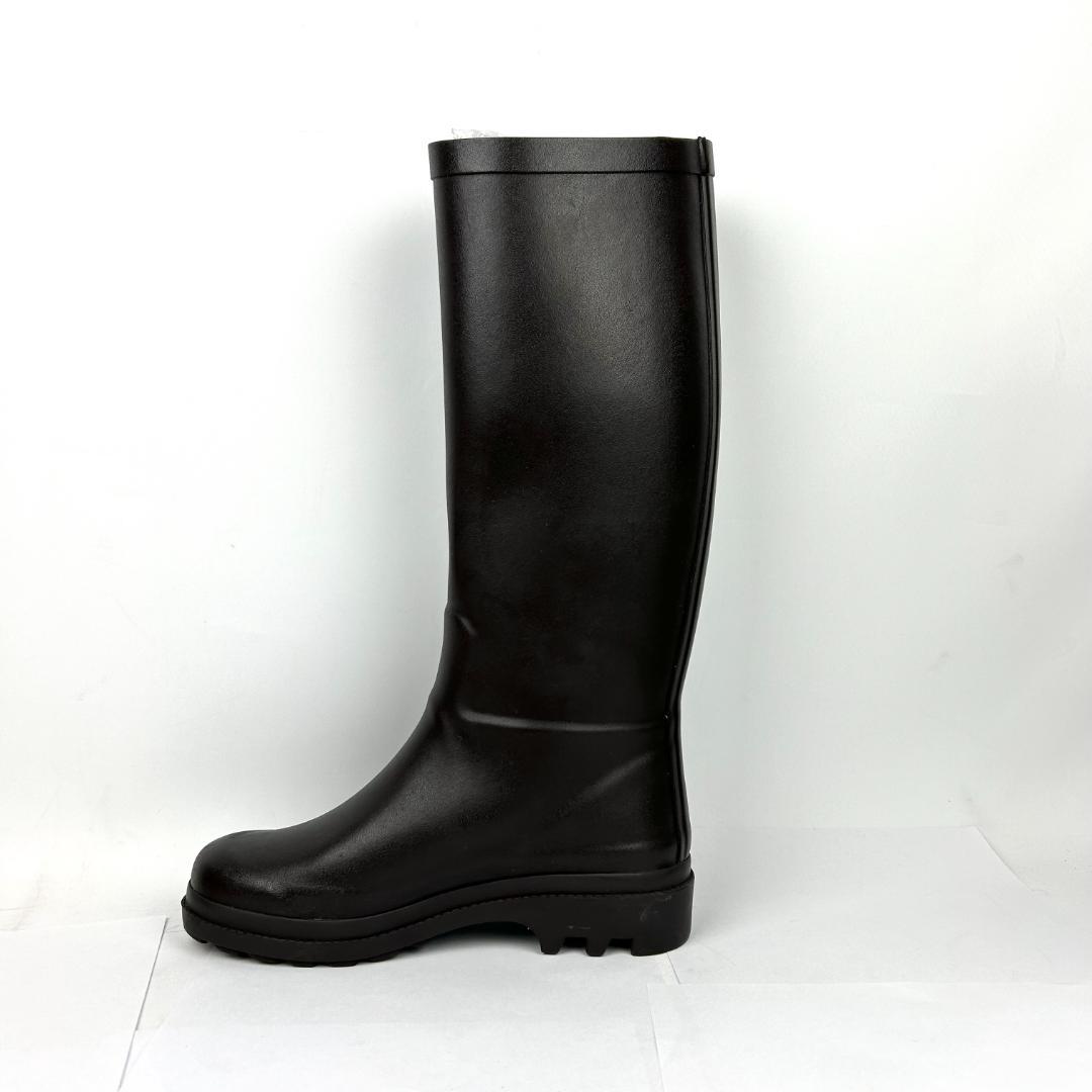 【試着のみ】エーグル AIGLE レインブーツ ロング　ダークブラウン 37