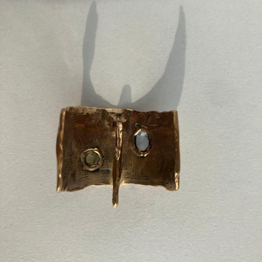 pluie ジェム付き　ソウMヘアピアス　一点もの