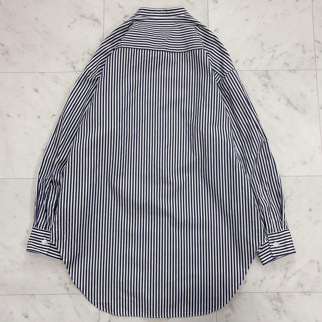 美品♪レサージュ　THOMAS MASONスタンドカラーシャツ　ネイビー　紺×白