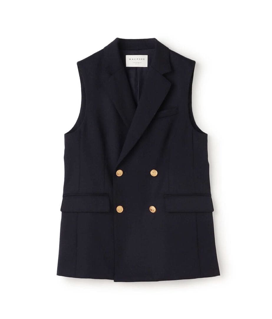 MACPHEE ウールギャバジン ダブルブレストジレ 36