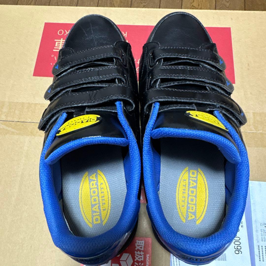 DIADORA 安全靴 ブラック/ブルー ベルクロ 26,5cm