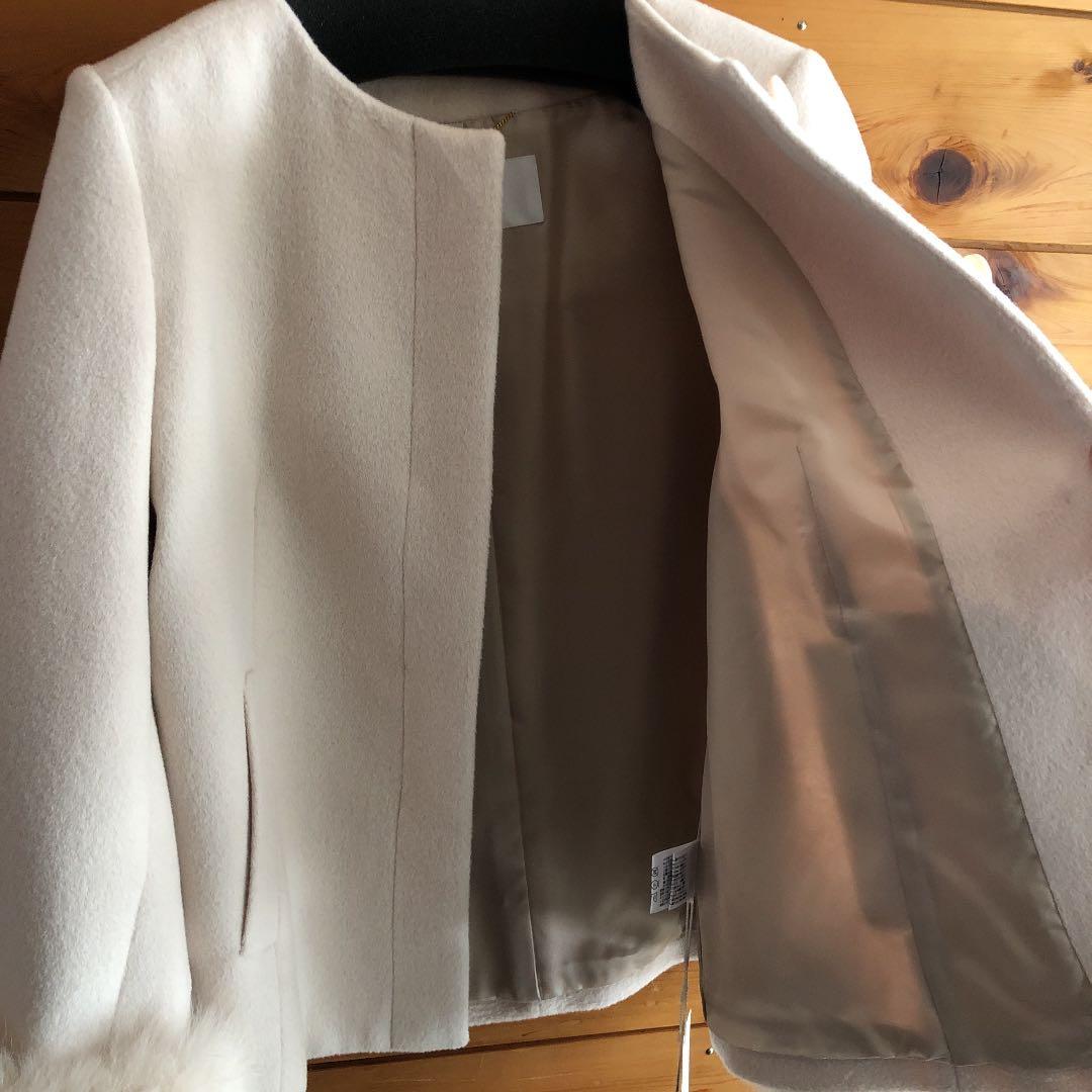 NOLLEY'S sophi アンゴラ袖ファーショートコート　サイズ38