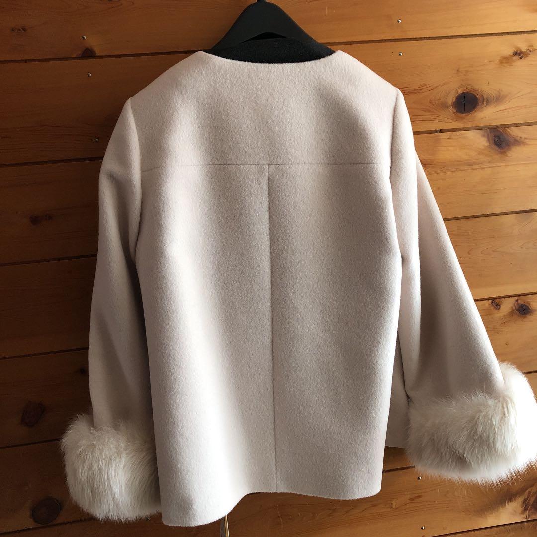 NOLLEY'S sophi アンゴラ袖ファーショートコート　サイズ38