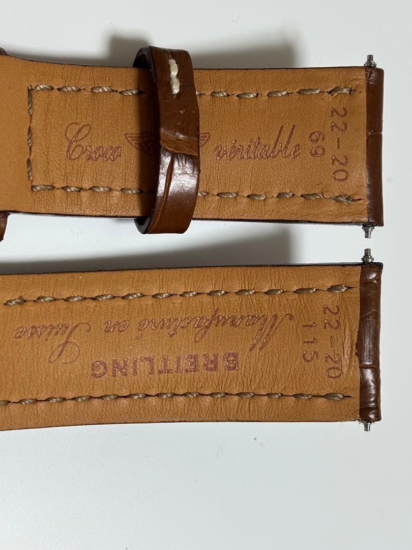 ちーかま　ブライトリング 純正　クロコ　ブラウン　レザーベルト
