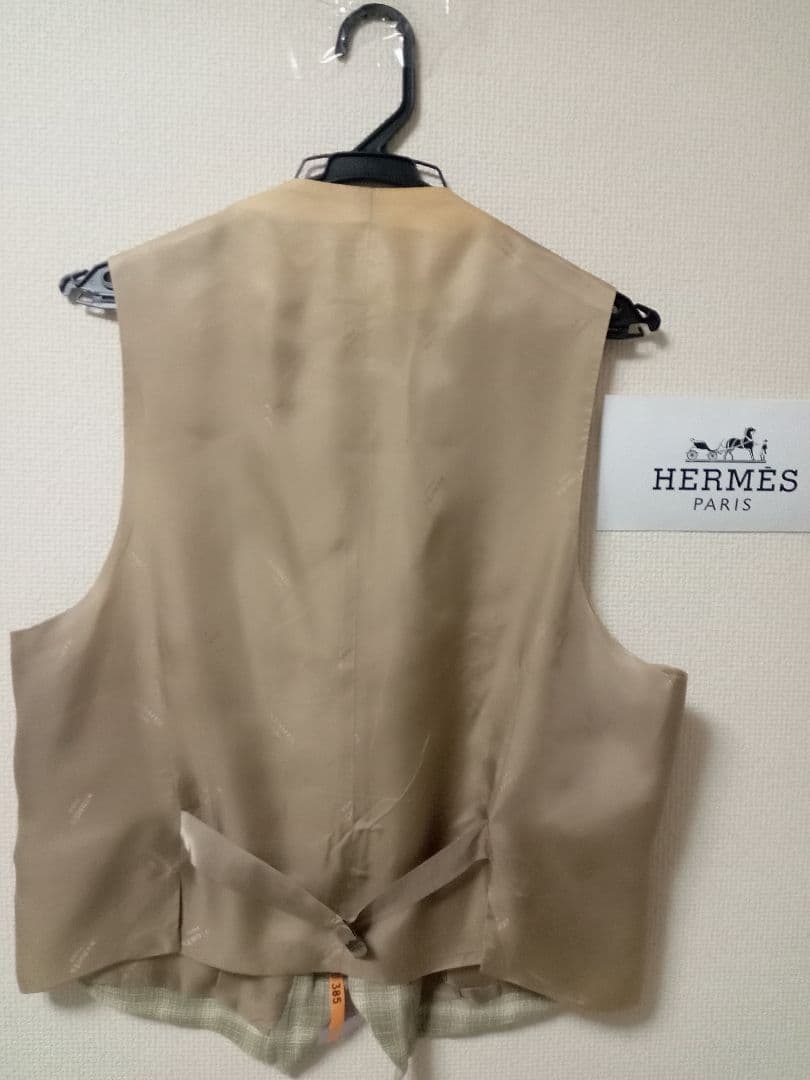 HERMES チェック柄ベスト