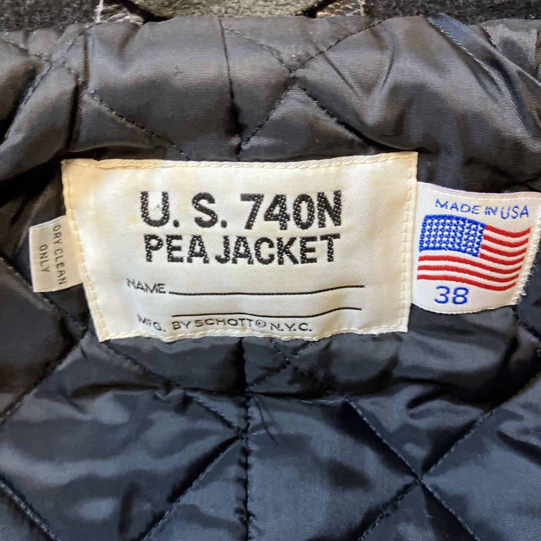 【希少】Schott ウール ピーコート 740N ワッペン USA製 38 L