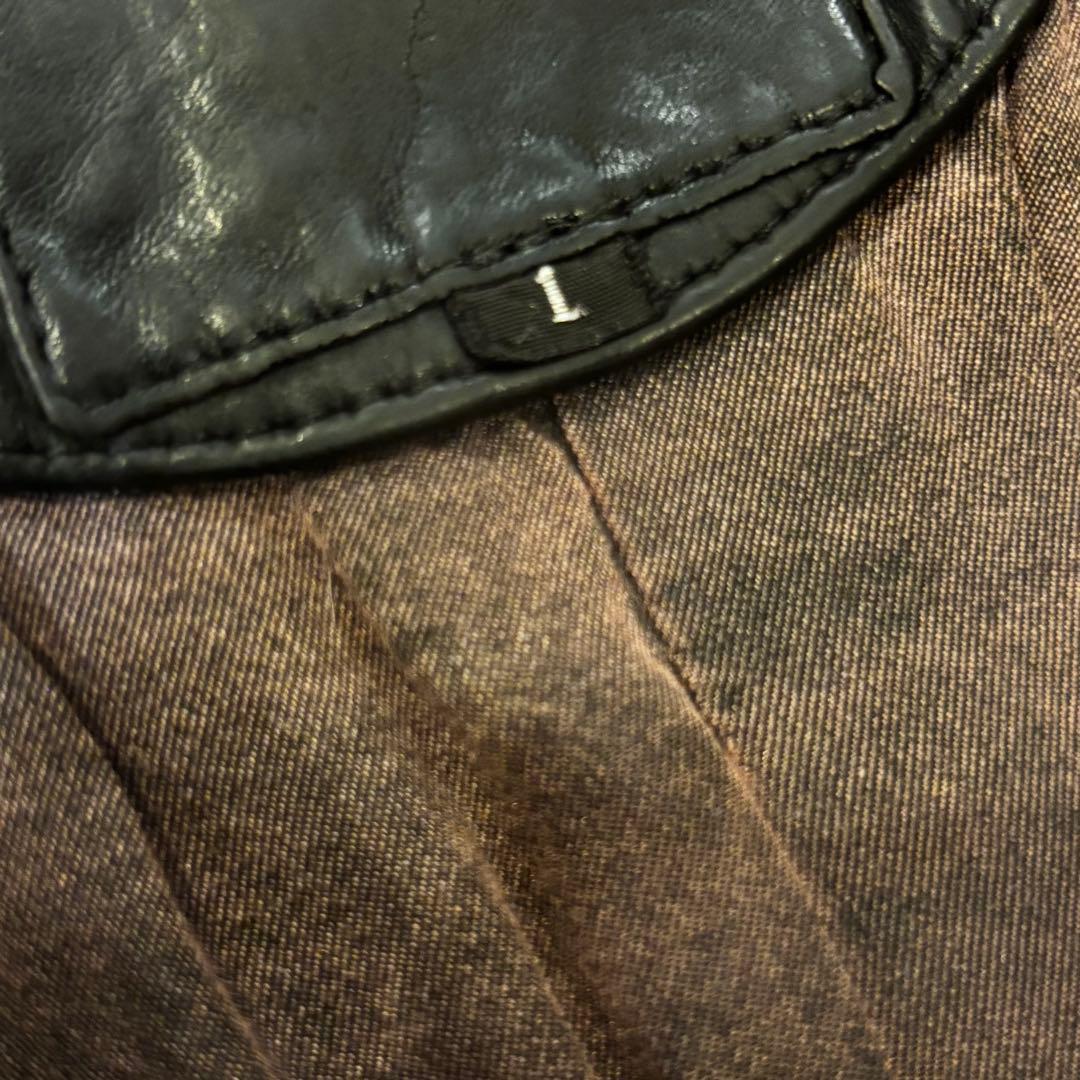 バックラッシュ　イタリアンダブルショルダー製品染めレザーベスト黒S