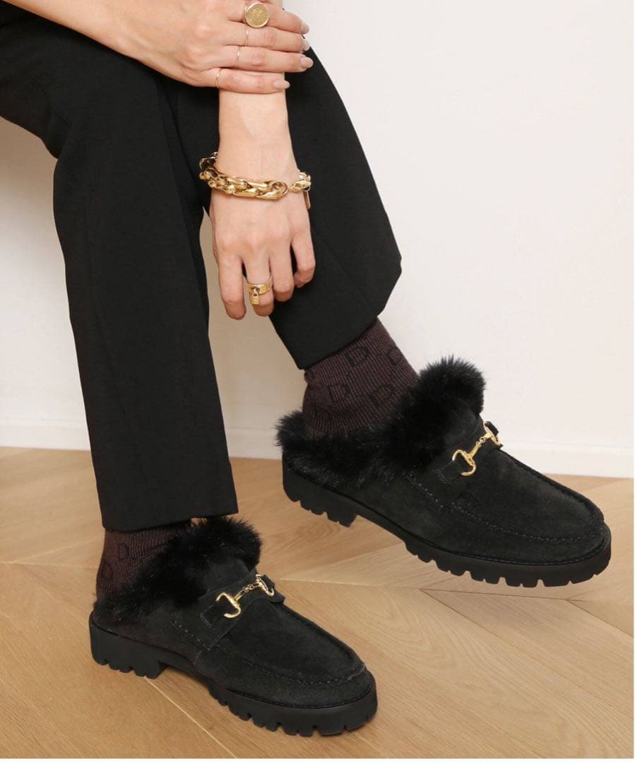 Deuxieme Classe別注 CAMINANDO ファー スリッポン 36