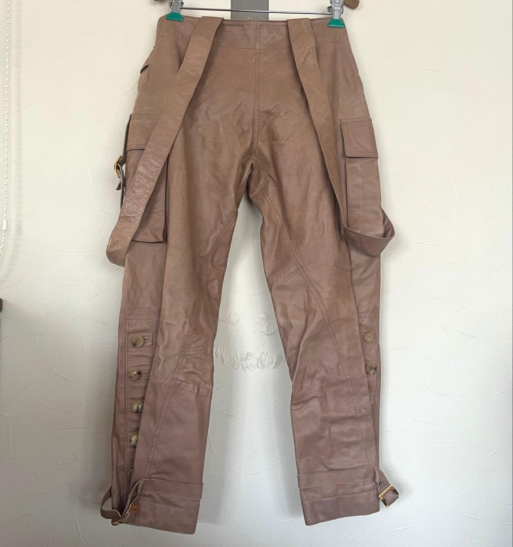 MARNI マルニ レザー カーゴパンツ サスペンダーパンツ