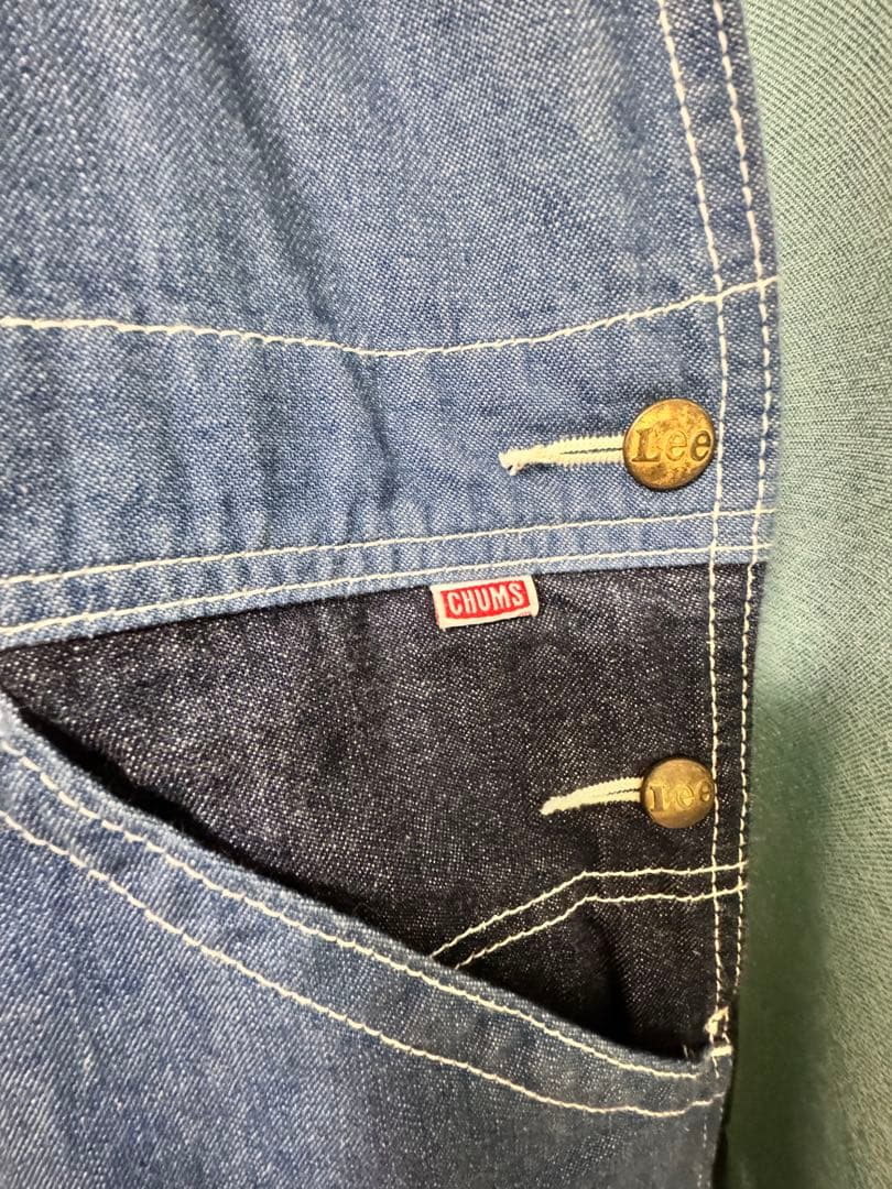 Lee CHUMS コラボ　デニムオーバーオール Lサイズ
