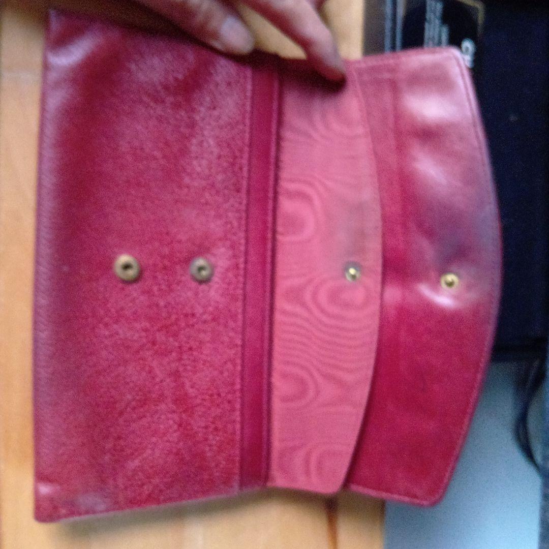 CHANEL レザー 長財布 レッド