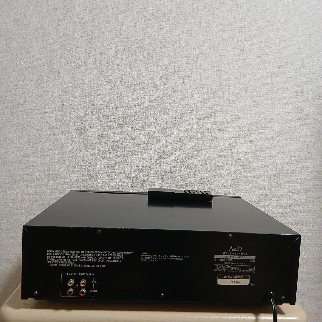 A&D GX-W4500 赤井電機 ダブルカセットデッキ【リモコン付き動作品】