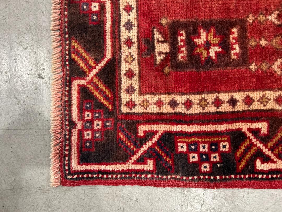 【60's Vintage rug】118×77cm　トルコ　ミフラーブ　ラグ