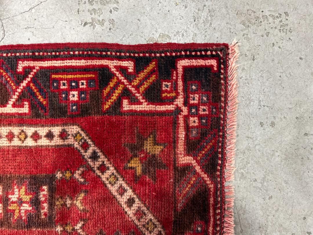 【60's Vintage rug】118×77cm　トルコ　ミフラーブ　ラグ