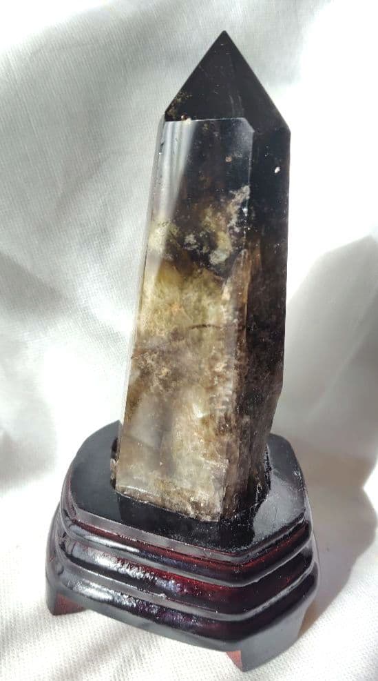 魔晶ゼウス スモーキーシトリン タワー｜台座付き 732g