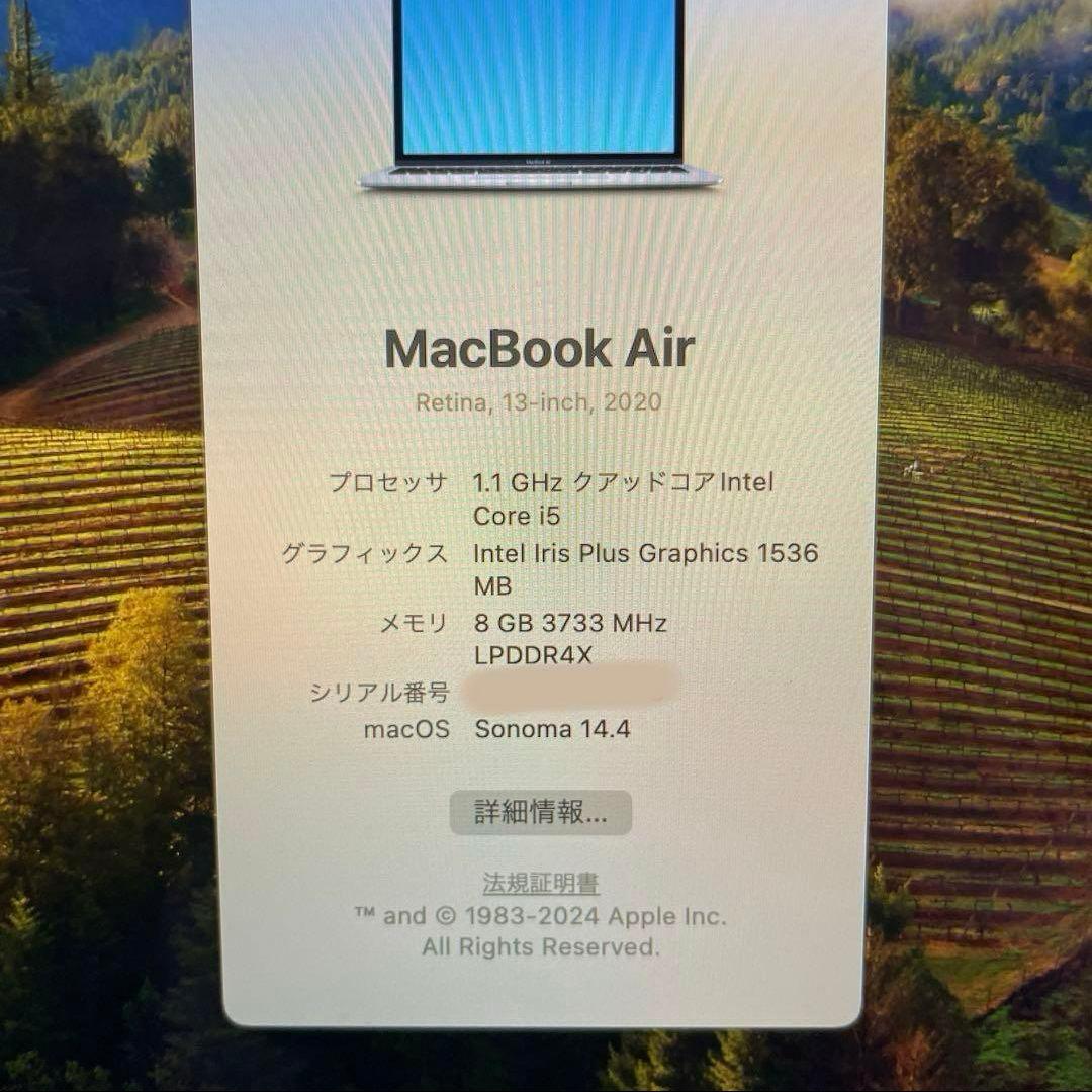 MacBook Air 13インチ スペースグレイ メモリ8/500GB　極美品