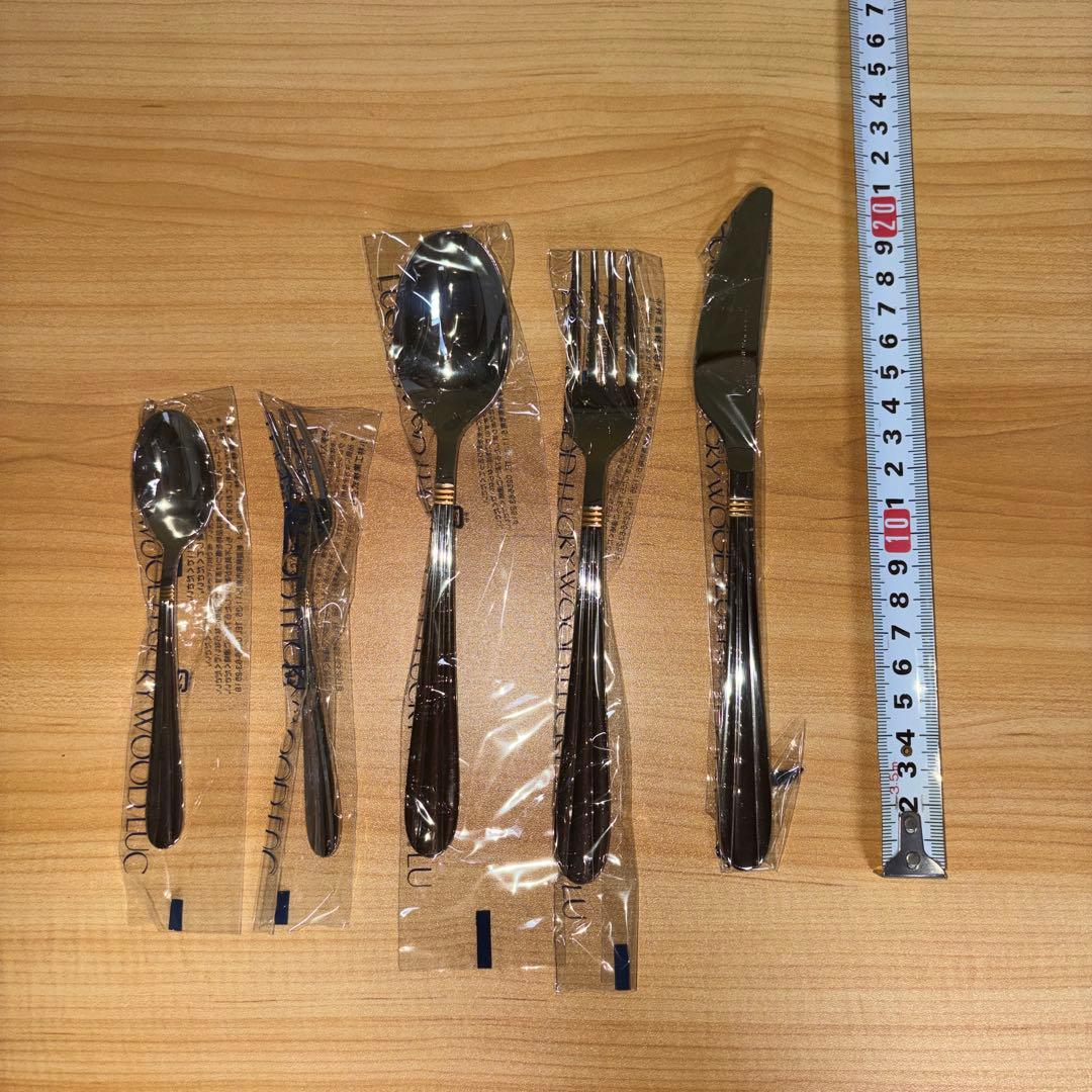 ラッキーウッド　カトラリーセット　5種　25本LUCKY WOOD