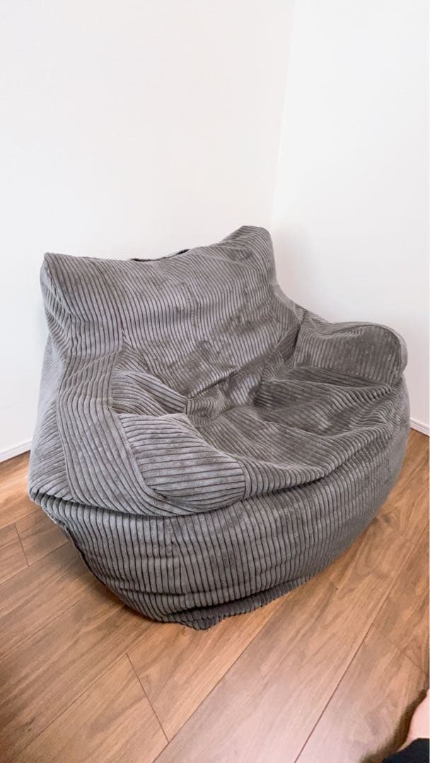 LOOSY グレー ビーズクッション ソファ 大きめ