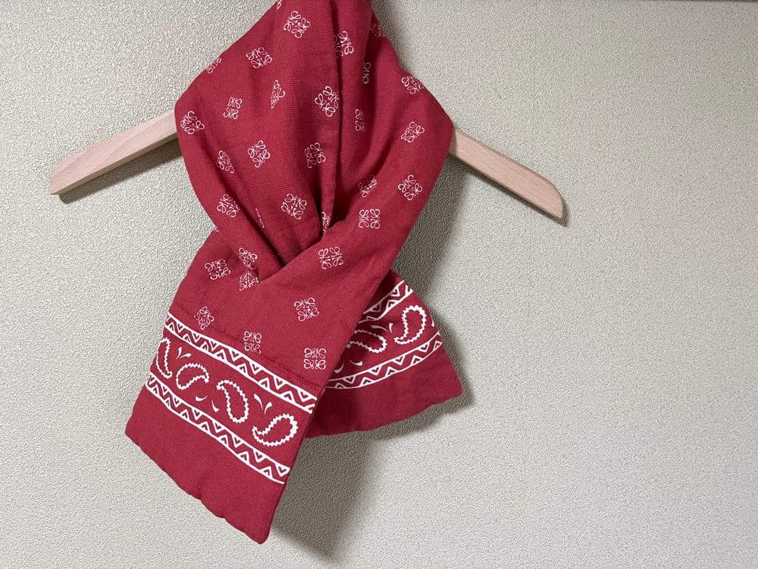 美品 メンズ LOEWE (ロエベ ) ペイズリー風バンダナ柄ストール