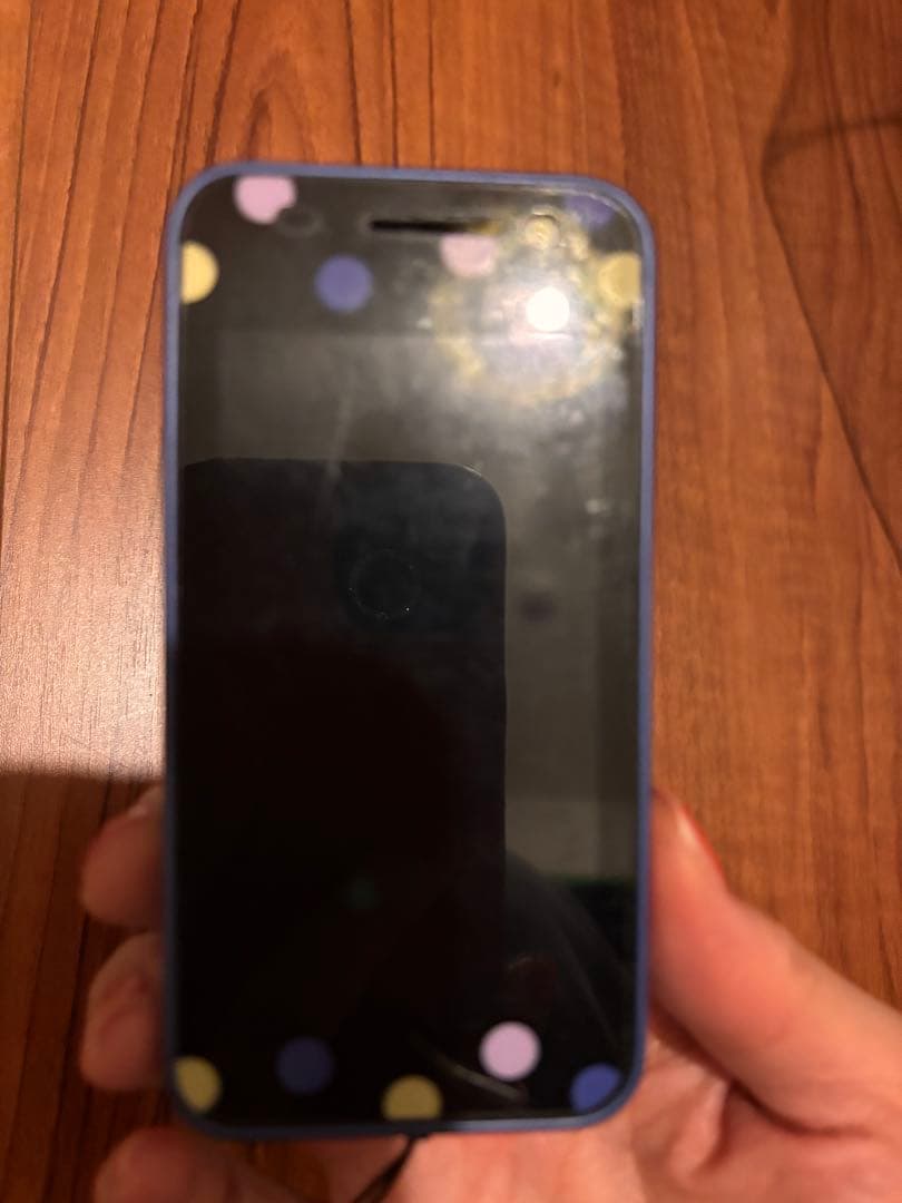 docomo キッズフォン　水玉模様 青　KY-41C 画面保護フィルム付き