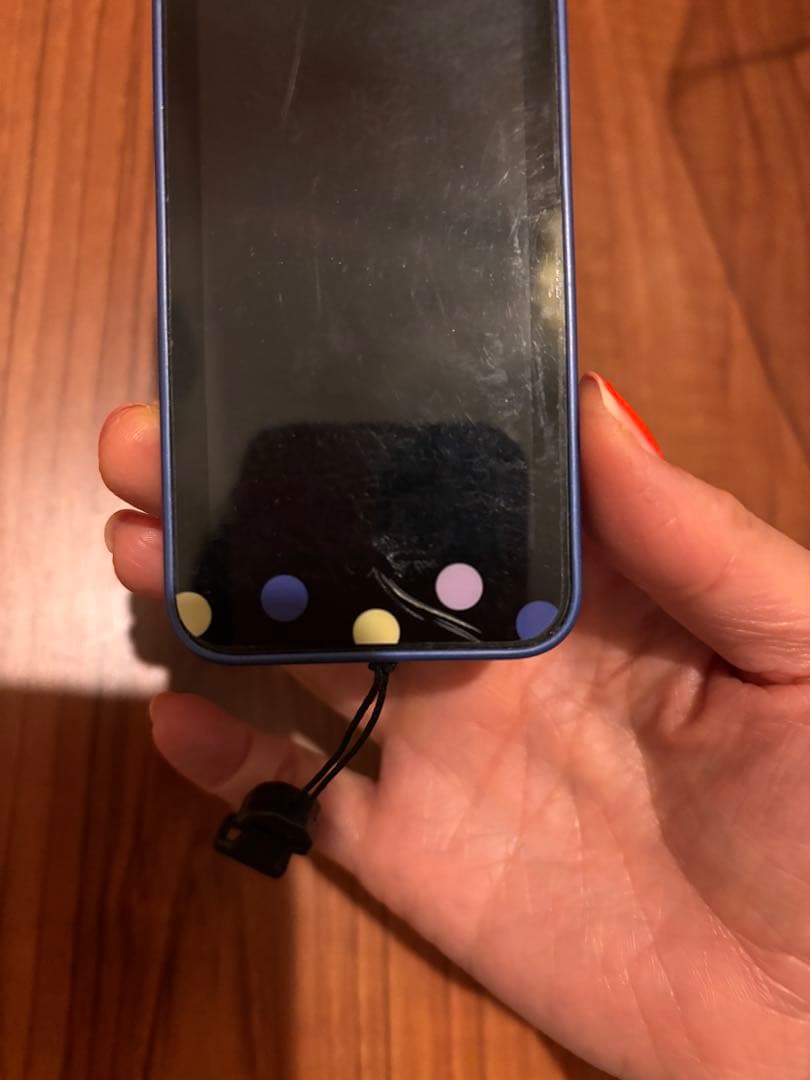 docomo キッズフォン　水玉模様 青　KY-41C 画面保護フィルム付き