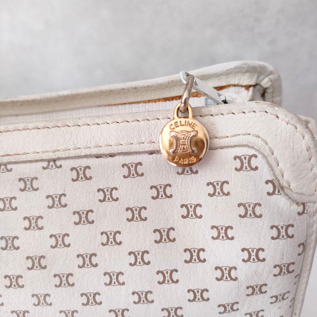 希少♡　CELINE 　マカダム　ロゴプリント レザー　クラッチバッグ　白