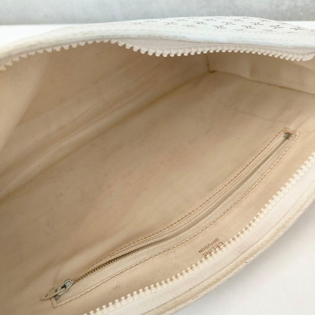 希少♡　CELINE 　マカダム　ロゴプリント レザー　クラッチバッグ　白