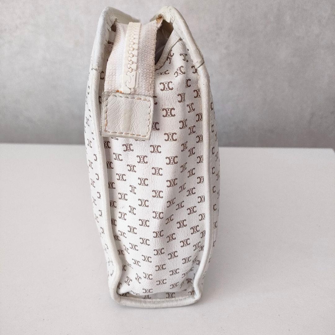 希少♡　CELINE 　マカダム　ロゴプリント レザー　クラッチバッグ　白