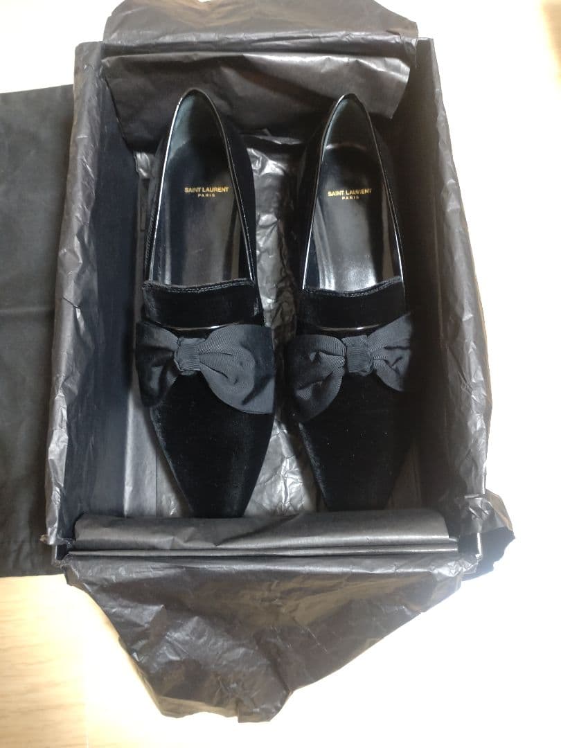 ドゥロワーSaint Laurent ブラック フラットシューズ