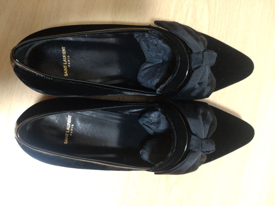 ドゥロワーSaint Laurent ブラック フラットシューズ