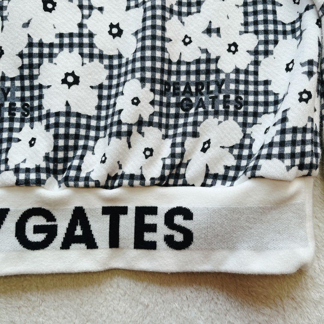 美品　パーリーゲイツ セットアップ　パーカー　スカート　チェック　花柄　裏毛