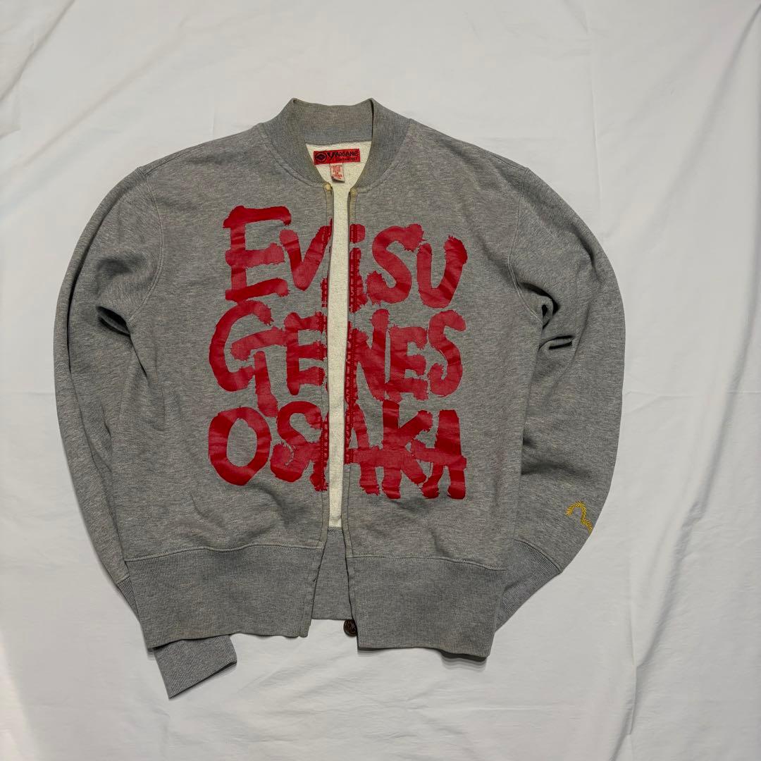 EVISU ジップアップスウェット　ロゴプリント　カモメ　希少デザイン　Y2K