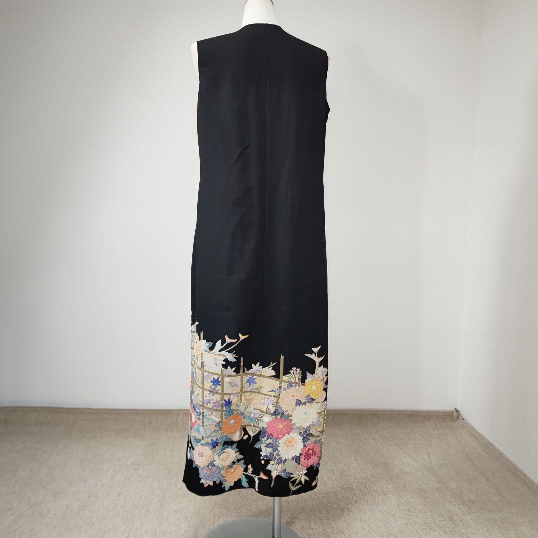 zunezune 留袖 巻きドレス ノースリーブ 着物リメイクワンピース 友禅