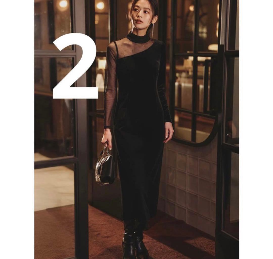 anuans シアーコンビタイトワンピース　2サイズ